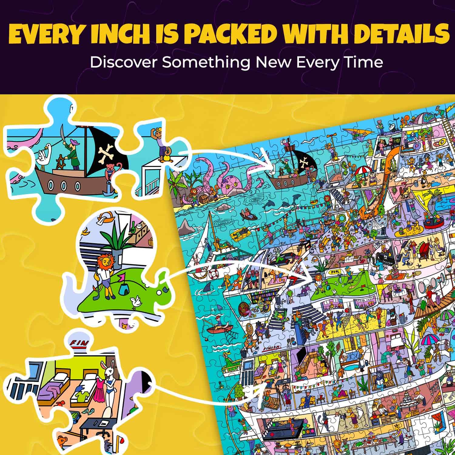 QUOKKA 1000 Piece Jigsaw Puzzle for Adults Cruise Vistas – Premium Box Packaging with Extra Fun Challenges - Stunning Scenic Animal Puzzle - Perfect for Relaxation & Creativity & Gift Giving