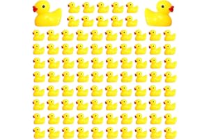 Tindobewan 100 PCS Tiny Ducks Mini Resin Ducks Miniature Duck Figures Ornament for Craft, Garden, Aquarium, Home Decorations（Yellow）