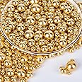 Twisweet Gold Pearl Sprinkles for Cake Decorating, Edible Sugar Pearls for Baking, Mix Size, Cake Topper Cupcake Cookie Ice C