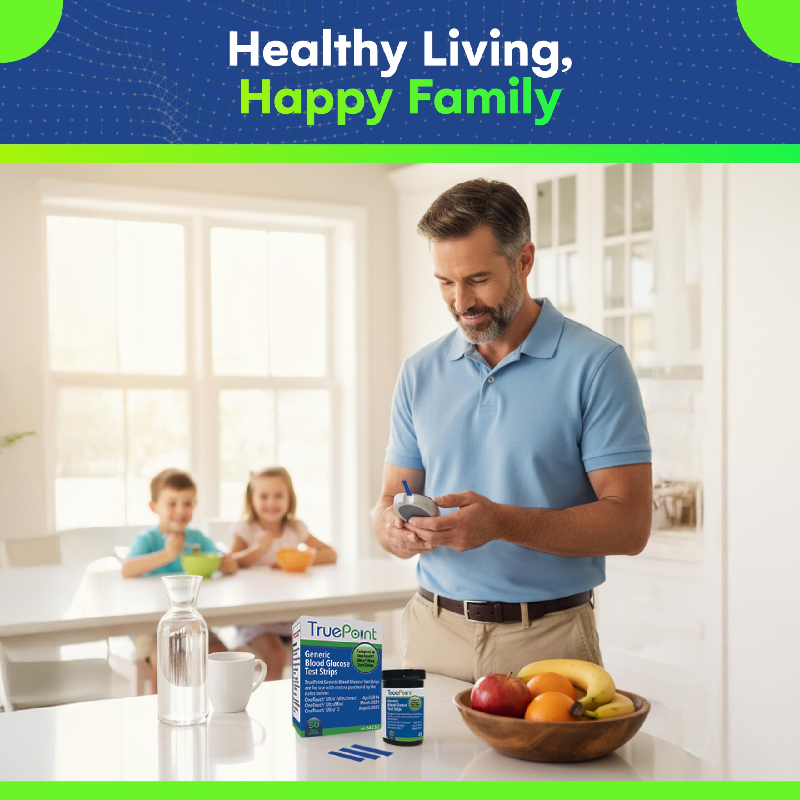 TruePoint Blood Glucose Test Strips – 50 Count – Compatible with Ultra, Ultra2, UltraMini & UltraSmart Meters – Glucose Strips for Blood Testing for Home Use