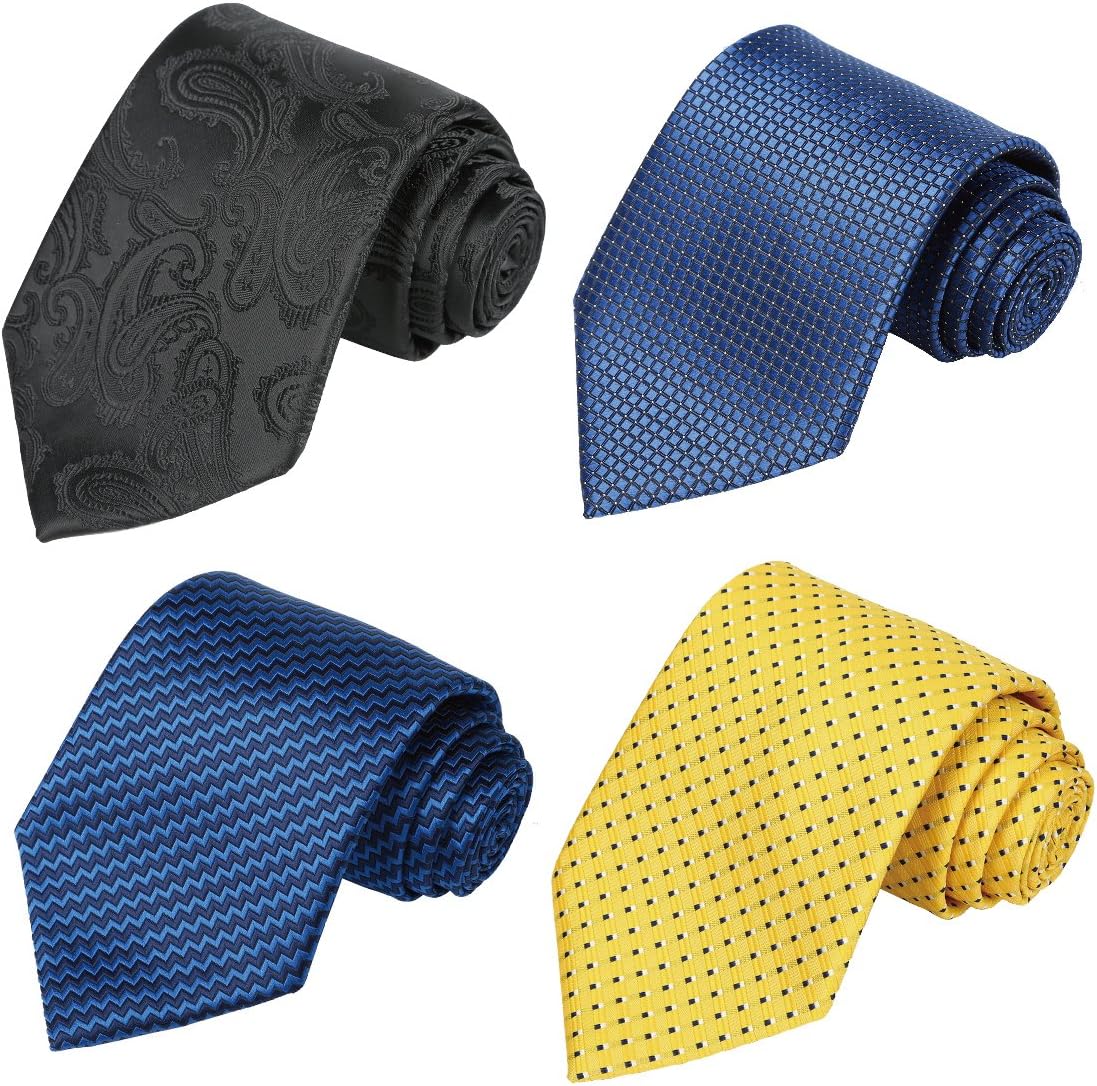 KissTies Set of 4 Ties 63'' XL Extra long Necktie Tall Tie + 1 Magnetic Boxes