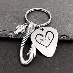 Kooer Personalized Fishing Keychain, Custom Fishing