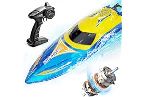 ALPHAREV Brushless RC Boats for Adults - R608 30+ MPH Fast Remote Control Boat for Pools & Lakes, 2.4GHz RC Speed Boat with Replaceable Accessories, Summer Water Toys Birthday Gifts for Boys Kids