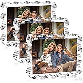 Aheroi 4x6 Acrylic Picture Frames, 3 Pack Clear Scalloped Acrylic Photo Frame Freestanding Magnetic Picture Frames for Desktop, Transparent Thickened Double Sided Picture Holder, Exclusive Shape Design