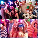 COSORO Neon Party Glasses 6 Pack LED Shutter Glow Sunglasses Kids Adults view 5