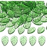 PATIKIL Leaf Beads, 100Pcs Crystal Colorful Leaf Beads Translucent Czech Glass Beads Spacer Bead for DIY Jewelry Making Bracelets Necklace