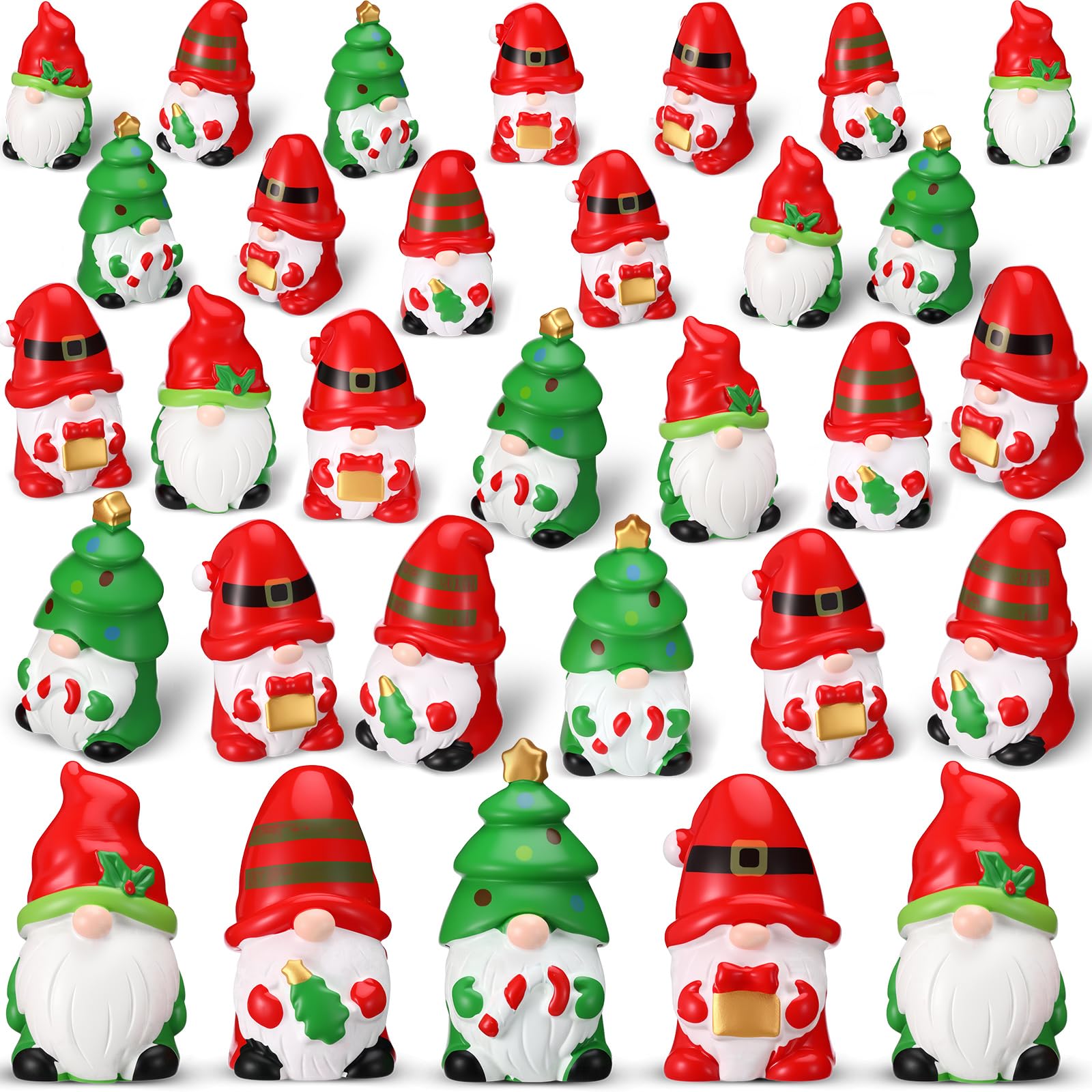 Photo 1 of 40 Pcs Christmas Mini Resin Gnomes Figurines Miniature Christmas Gnomes Decorations Tiny Resin Statues Mini Dwarf Figurine to Hide Ornaments Xmas Table Centerpieces for Gift Office Home Table Decor