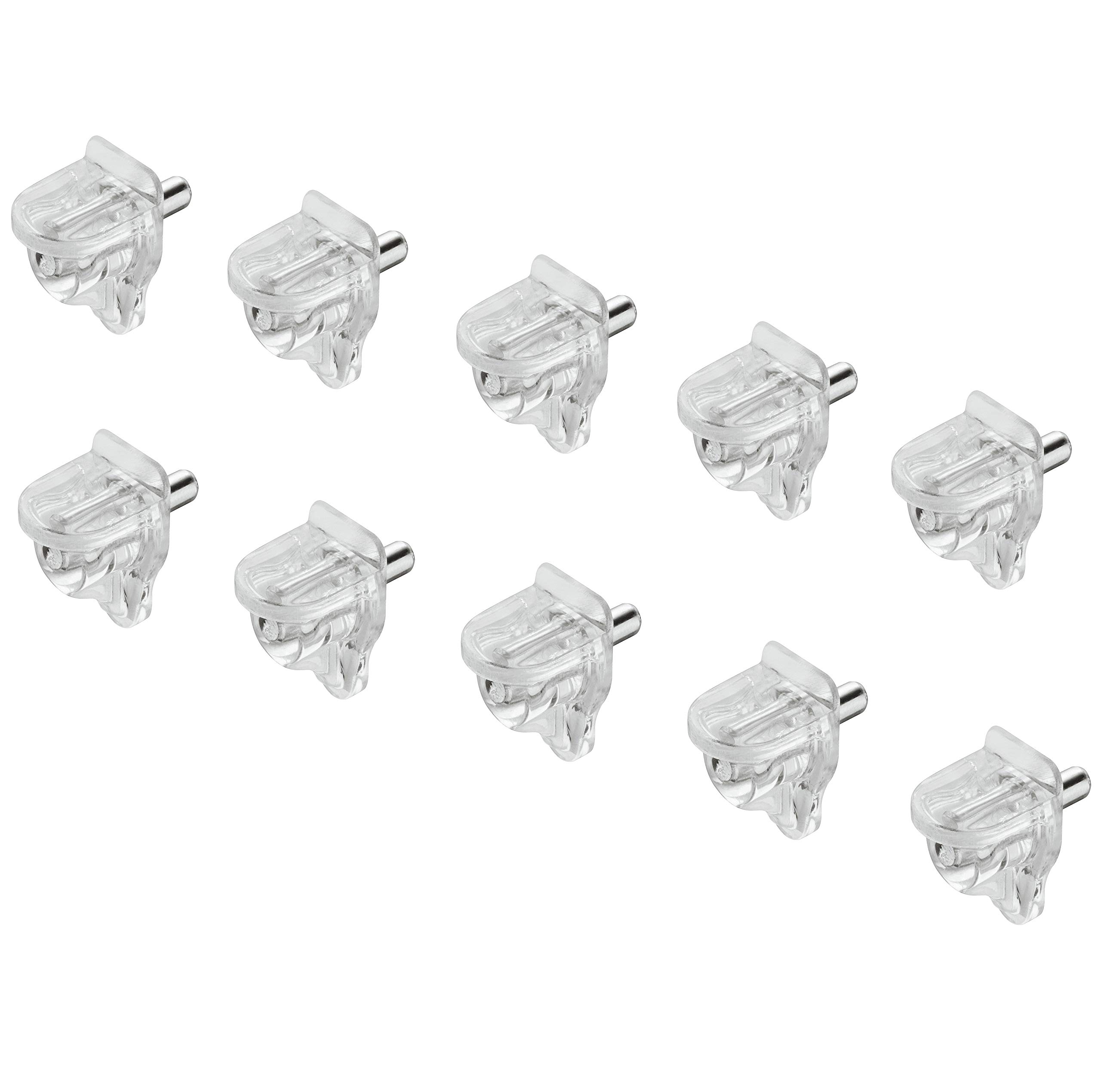 Gedotec Plastic Glass Shelf Supports | H10347 | 50 pcs. Shelf Support for Inserting into Wood | Shelf Support Width: 10.5 mm | Shelf Support - Glass Shelf Support - Table Support