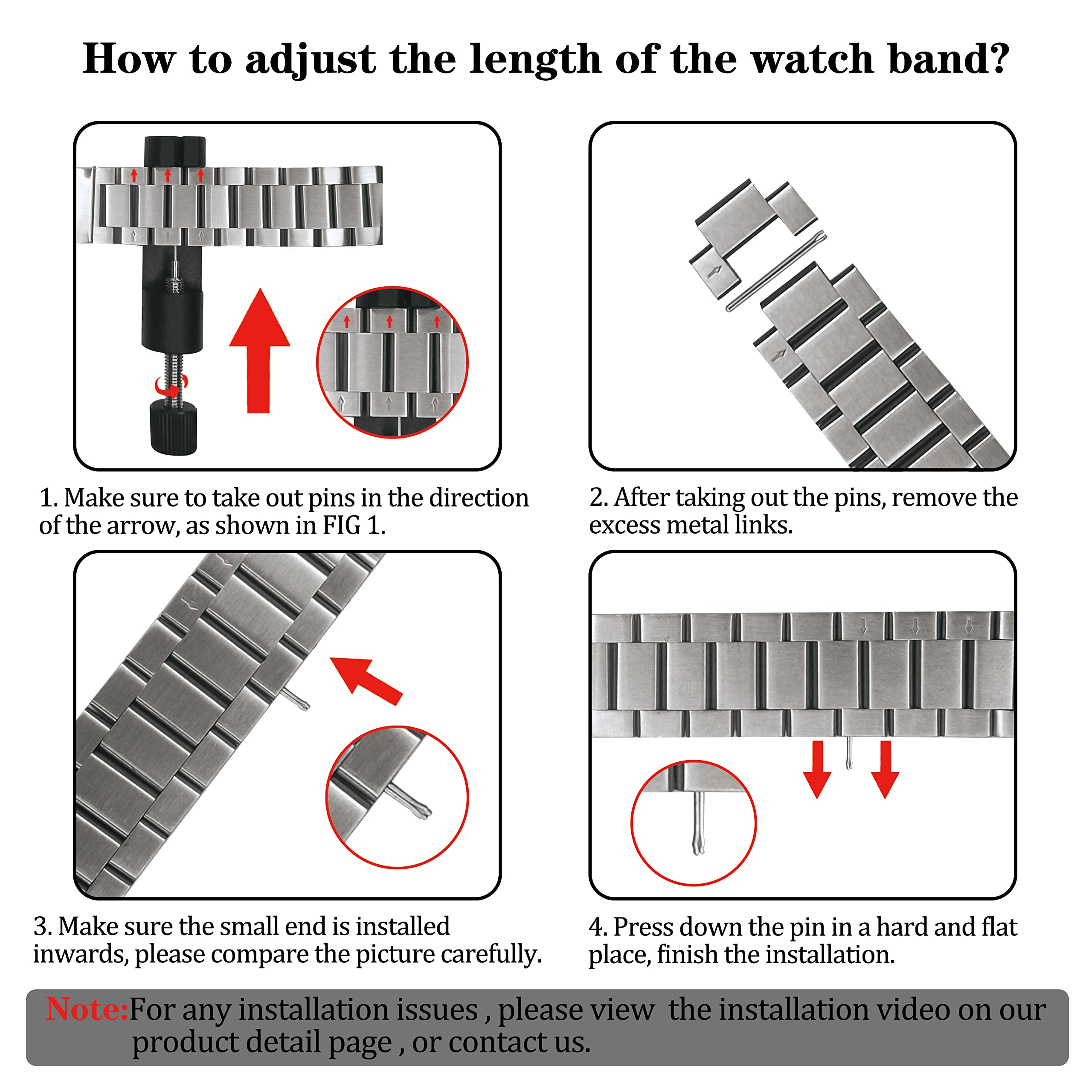 ZPJPPLX 14/16/18/20/22/24mm Metal Watch Band, Stainless Steel Quick Release Strap for Men Women