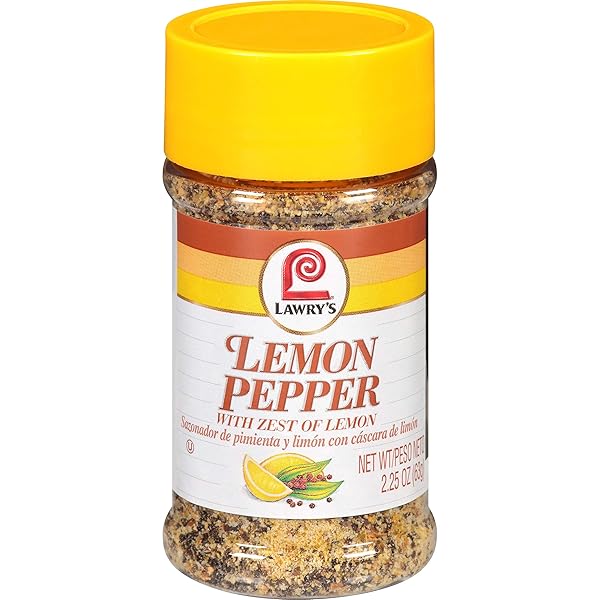 LAWRY’S LEMON PEPPER WITH ZEST OF LEMON, 2.25 OZ