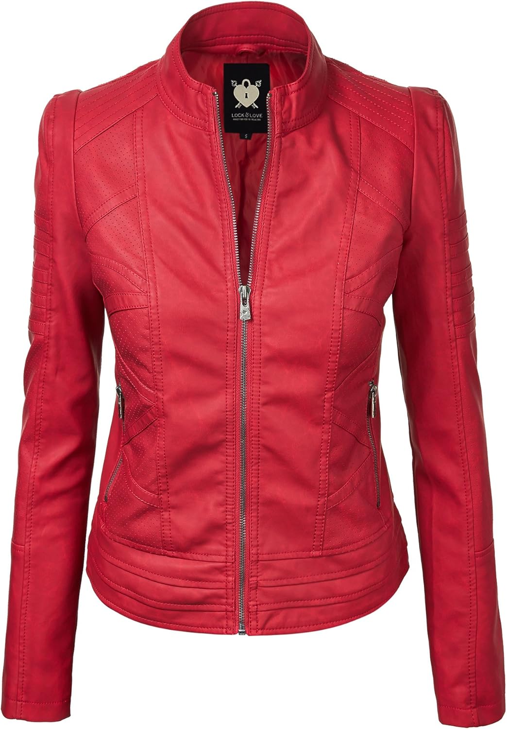 women's red casual jacket
