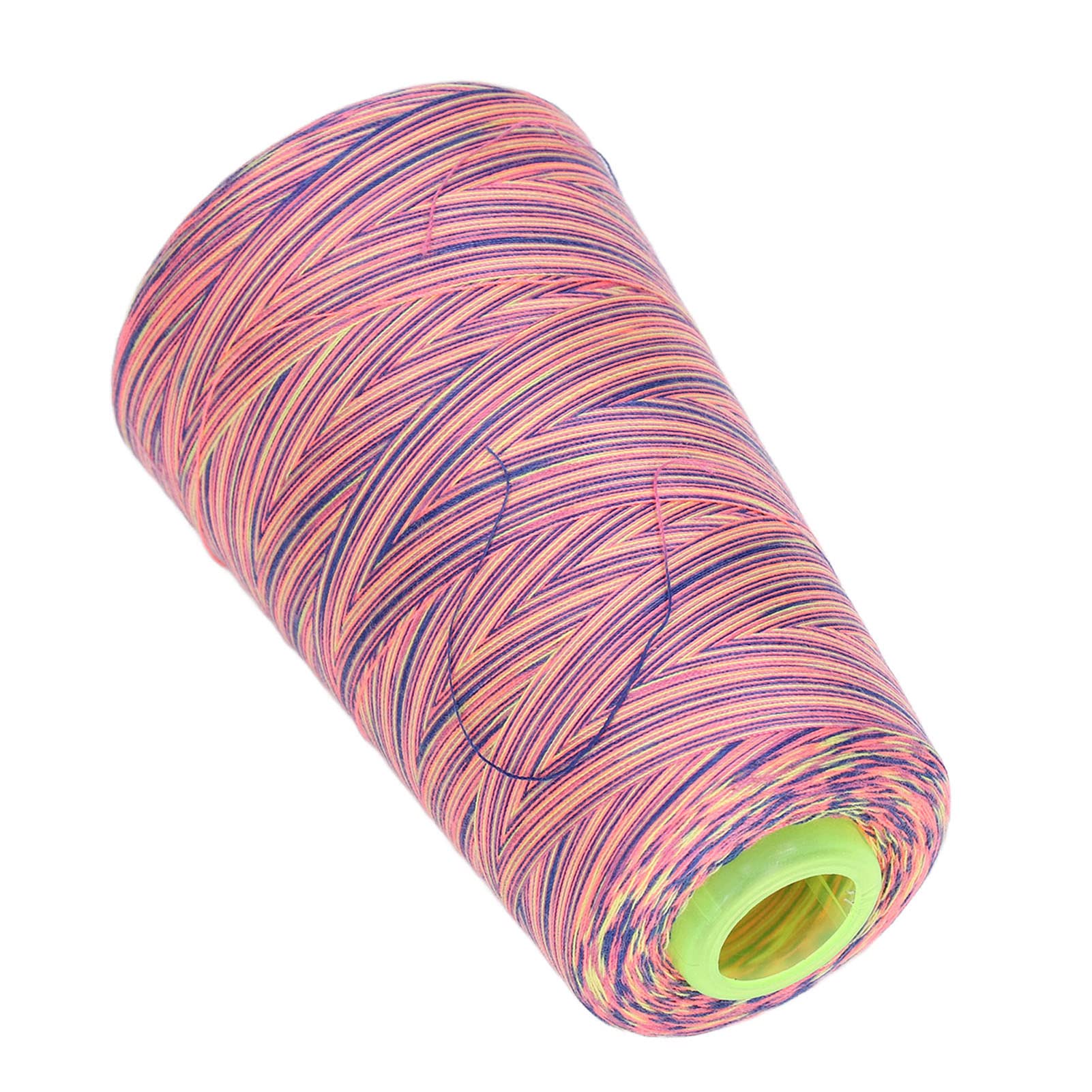 Rainbow Sewing Thread, Professional Rainbow Metallic Polyester Overlock Serger Cone Thread Yarn Woven Line for Sewing, Cross Stitch, Textile and Embroidery Machine(#2)
