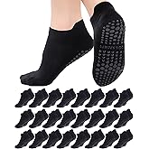 Breathffy 24 Pairs Non Slip Yoga Socks for Women Pilates Socks with Grips Anti Skid Athletic Grippy Hospital Hosiery