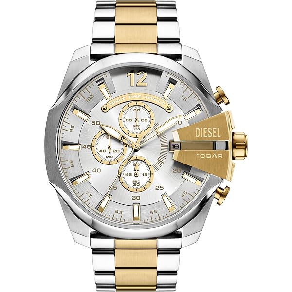 Amazon.com: Diesel Mega Chief Stainless Steel Chronograph Men's