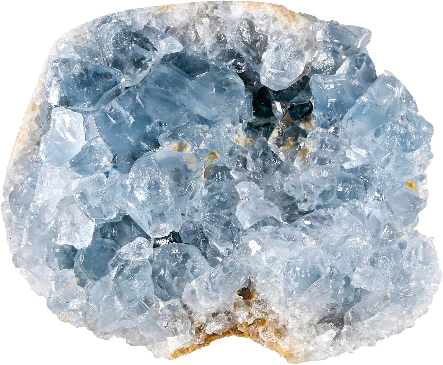 Indoor Fountains & Accessories - Rockcloud Natural Raw Blue Celestite Mineral Healing Crystal Cluster Geode Irregular Home Decoration Gemstone Specimen, 0.48-0.66 lb