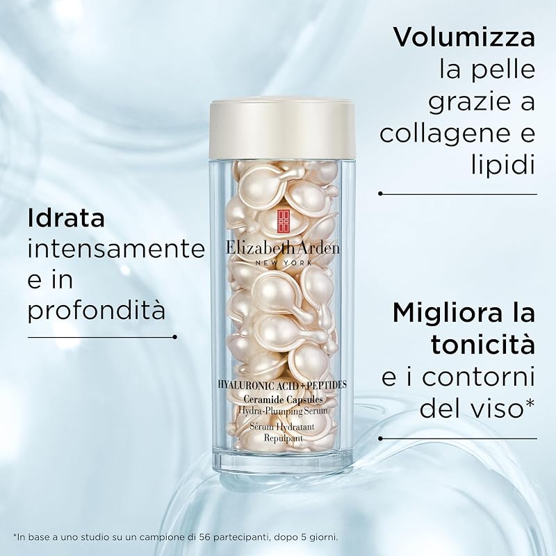 - Capsule di Acido Ialuronico + Peptidi Ceramide, Siero Idratante e Rimpolpante con HA a Misura Variabile, Formula Setosa e Leggera, Per Tutti i Tipi di Pelle, 30 Capsule