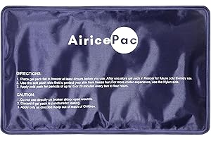 AiricePac Ice Packs for Injuries Reusable, Gel Cold Pack for Knee Neck Shoulder Ankle Elbow Hip Back Pain Relief, Cold Compress Therapy for Swelling, Bruises, Surgery, 7”x 11”, Blue