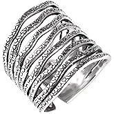 14K Gold Open Rings Trendy Adjustable Finger Rings Cubic Zirconia Ring Retro Sterling Silver Punk Ring Hip Pop Statement Ring Thumb Ring Stacking Ring Vintage Rings Jewelry for Women Men Birthday Gift