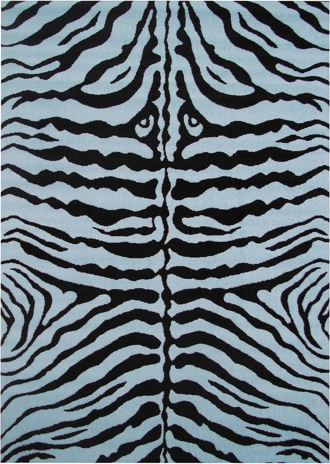 Fun Rugs Zebra Skin Rug Blue 51x78"