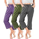 Sexy Basics Women's Cotton Lounge Pants | Sleep -Capri -Yoga Style | Drawstring PJ Bottoms | Multi Packs