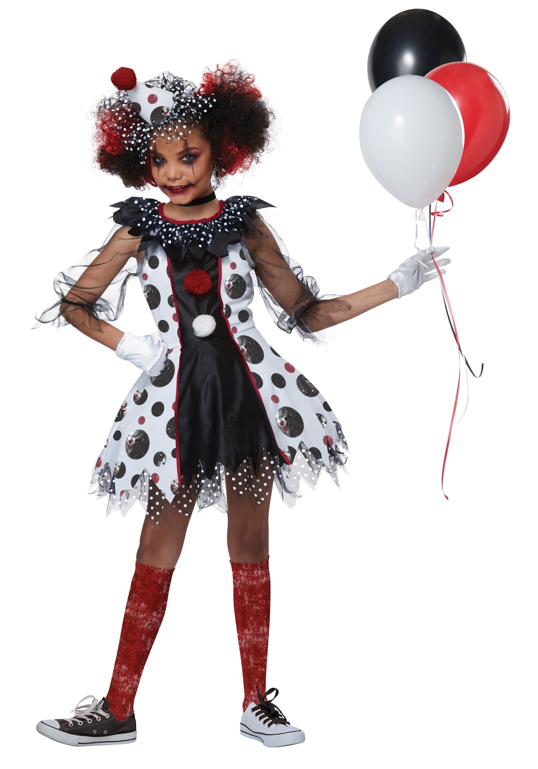 California Costumes Creepy Clown Girls Costume Medium Image