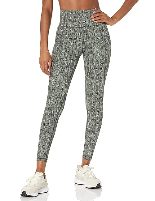 Amazon Essentials Women's Active Sculpt Workout High Rise Full Length Leggings with Pockets (Available in Plus Size), Multicolor Dots, XX-Large