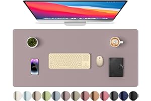 Aothia Leather Desk Pad Protector, Office Desk Mat, Large Mouse Pad, Non-Slip PU Leather Desk Blotter, Laptop Desk Pad, Waterproof Desk Writing Pad for Office and Home(Thistle Purple, 23.6" x 13.8")