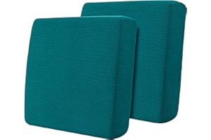 Hokway Stretch Couch Cushion Slipcovers Reversible Cushion Replacement Slipcovers Sofa Cushion Covers(Teal, 2)