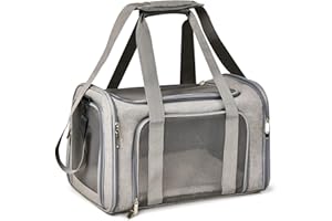 Soft-Sided Pet Carrier for Small Medium Cats and Dogs up to 15 Lbs, TSA Airline Approved, Collapsible Waterproof Travel Carri