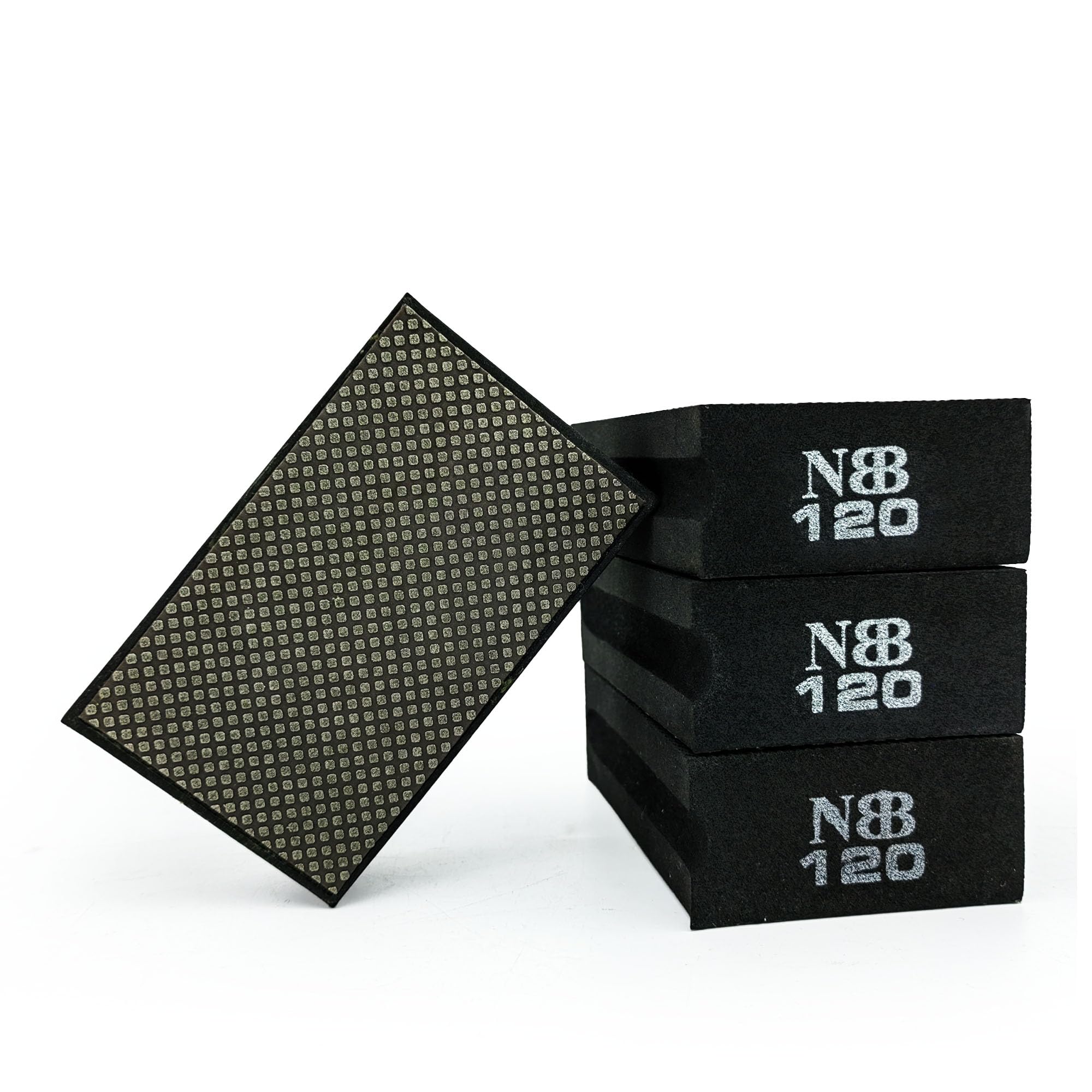 NBB Diamond Sanding/Polishing Pad Diamond Hand Buffing Pad Sanding Block with Foam Sponge Backing for Buffing and Grinding Sharp Edges and Plane of Granite Marble Stone Glass Ceramic (4, 120#)