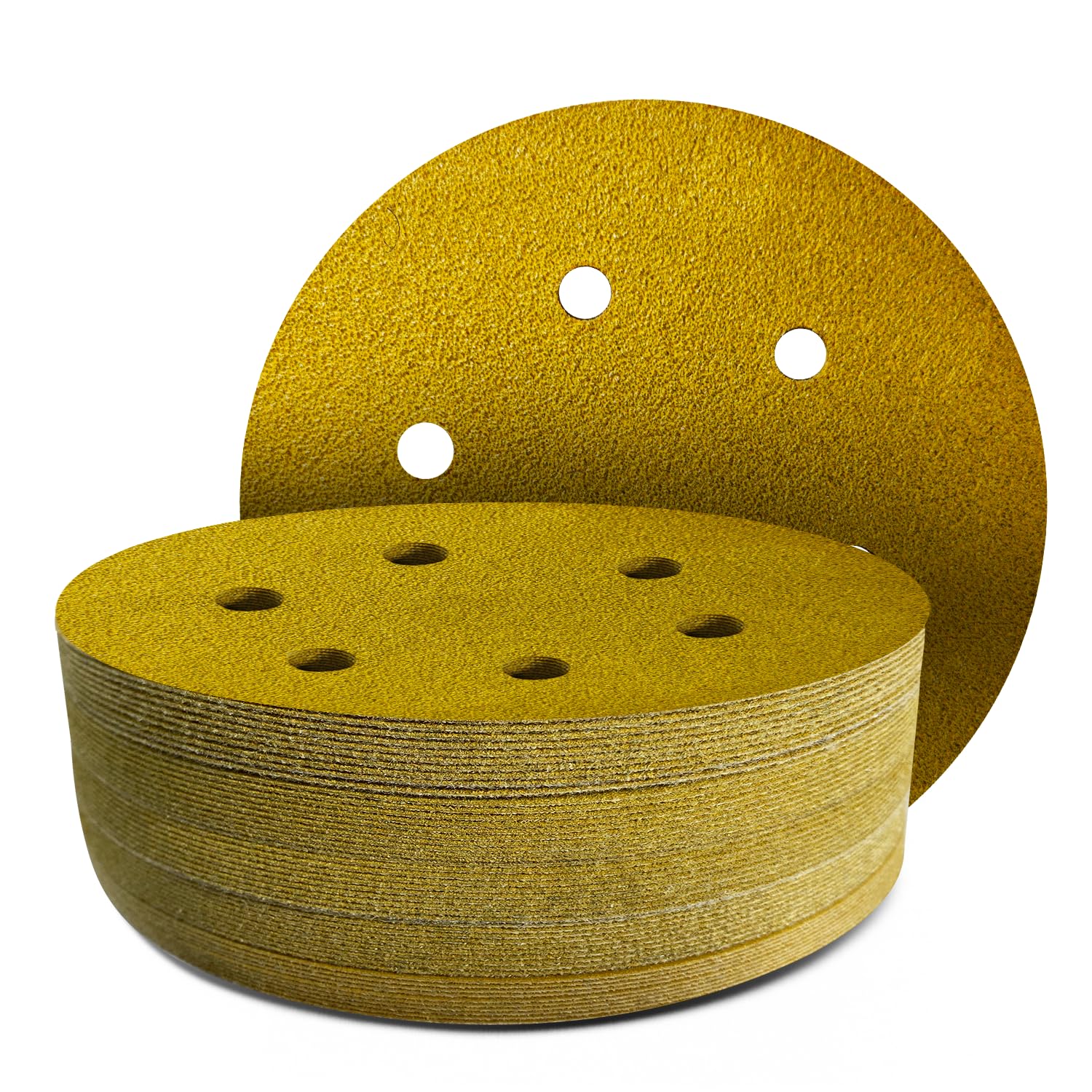 GZKTY 45Pcs 150mm Sanding Discs 60 Grit, Round Hook and Loop Sandpaper for Random Orbital Sander — image 1