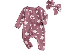 Unisex Baby One-Piece Footies Cotton Soft Crew Neck Long Sleeve Zipper Romper Jumpsuits Newborn Baby clothes