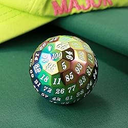 DNDND Rainbow D100 Metal Dice 50mm Single 100 Sided
