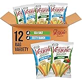 Sensible Portions Veggie Straws Multi-Pack, Sea Salt &amp; Zesty Ranch, Kid Snacks, Veggie Snacks, 0.75 oz Bag (Pack of 12)