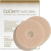 EpiDerm Areola Circles – Silicone Scar Sheets for Surgical Scars from Areola Reconstruction & Breast Augmentation - Washable & Reusable Silicone Sheets - Complements Mastopexy Forms - 5 Pairs, Natural