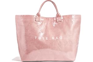 BBIQI Tote Bag for Women Large PVC Tote Bag Plastic Handbag Letters Print Handbag Clear Hobo Bag