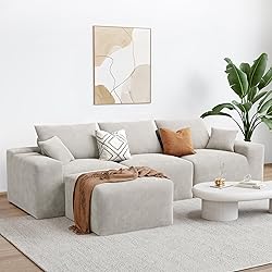 LIKIMIO 120" Modern L-Shaped Modular Sectional Sofa