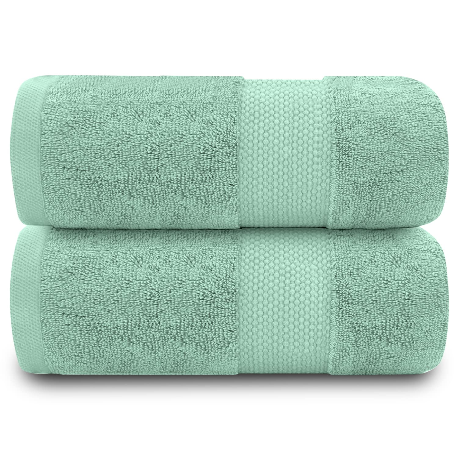 GC GAVENO CAVAILIA 700 GSM Bath Sheets - Large Bath Towels 2 Pack - Egyptian Cotton Towel Set - Quick Dry Towels - Soft Feel Towels, Duck Egg, 90X140
