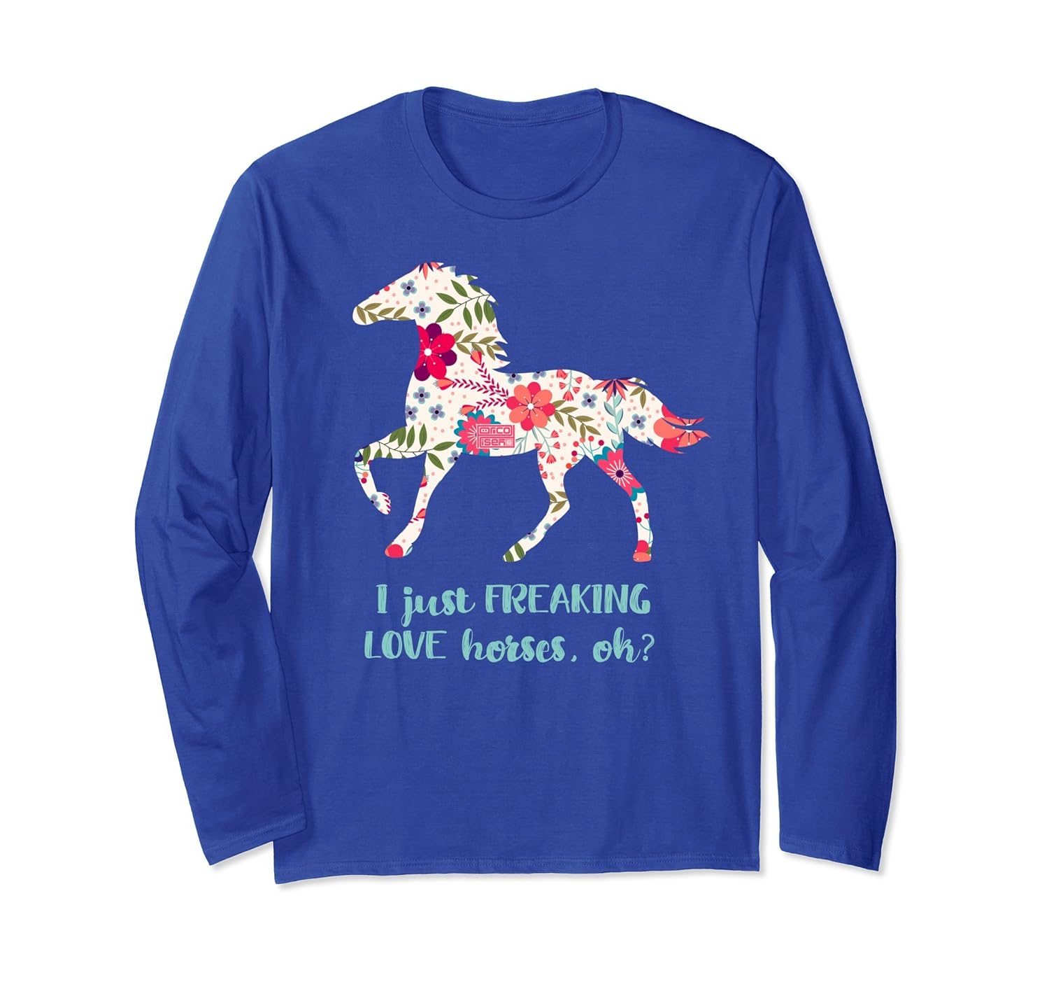 Pale Floral Freaking Love HORSES Horse Animal Long SleeveAZP anzpets