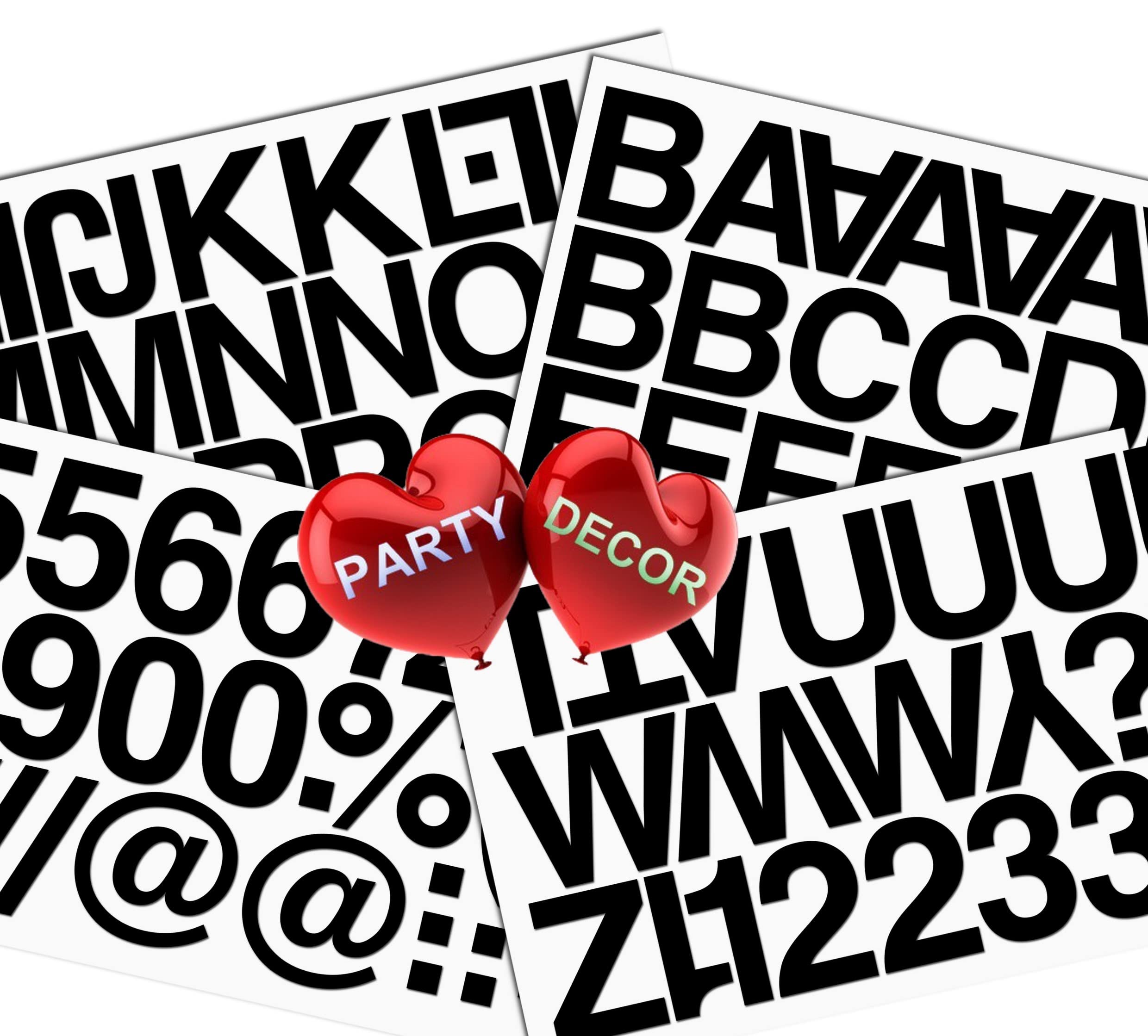 1 x Set of 90 Black 1" Letters and Numbers - Self Adhesive Waterproof Durable Vinyl Stickers - Cut to the sticker Shape - size 25mm