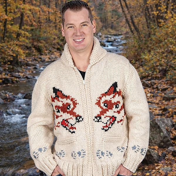 ZM ATTIRE Wolf Knitted Canadian Style Unisex Jacquard Knit Sweater