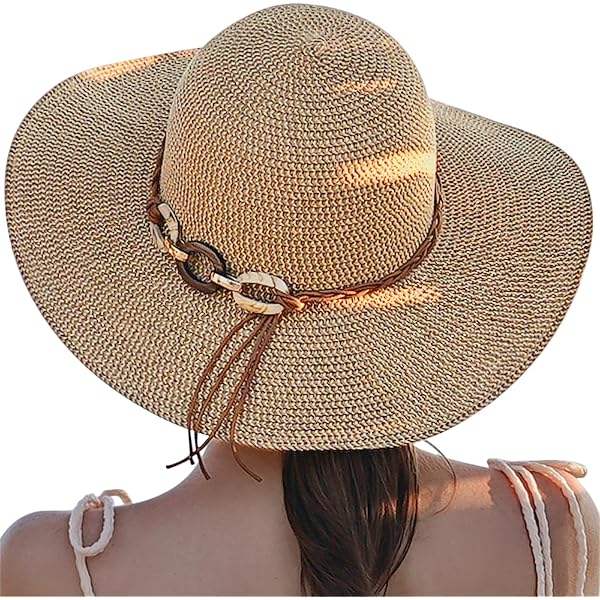 Summer Straw Sun Hats for Women Wide Brim UV UPF 80+ Panama  display picture 3