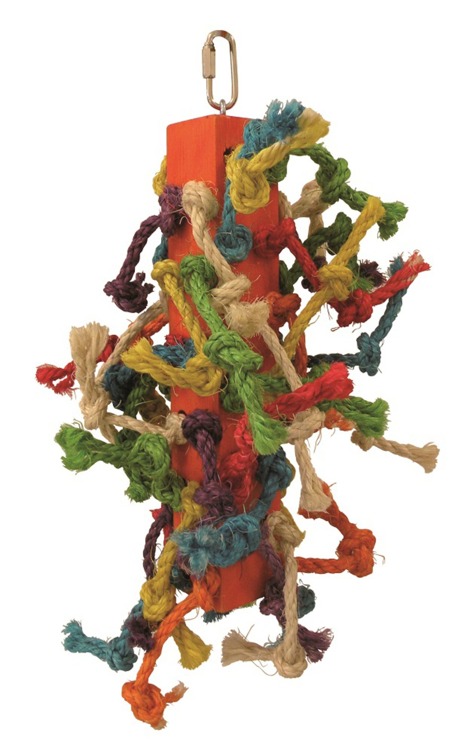 Tyrol Pako Knot Tower Toy for Parrots/Parakeets with Sharpened Spout for Well-Being Preserved 32 cm