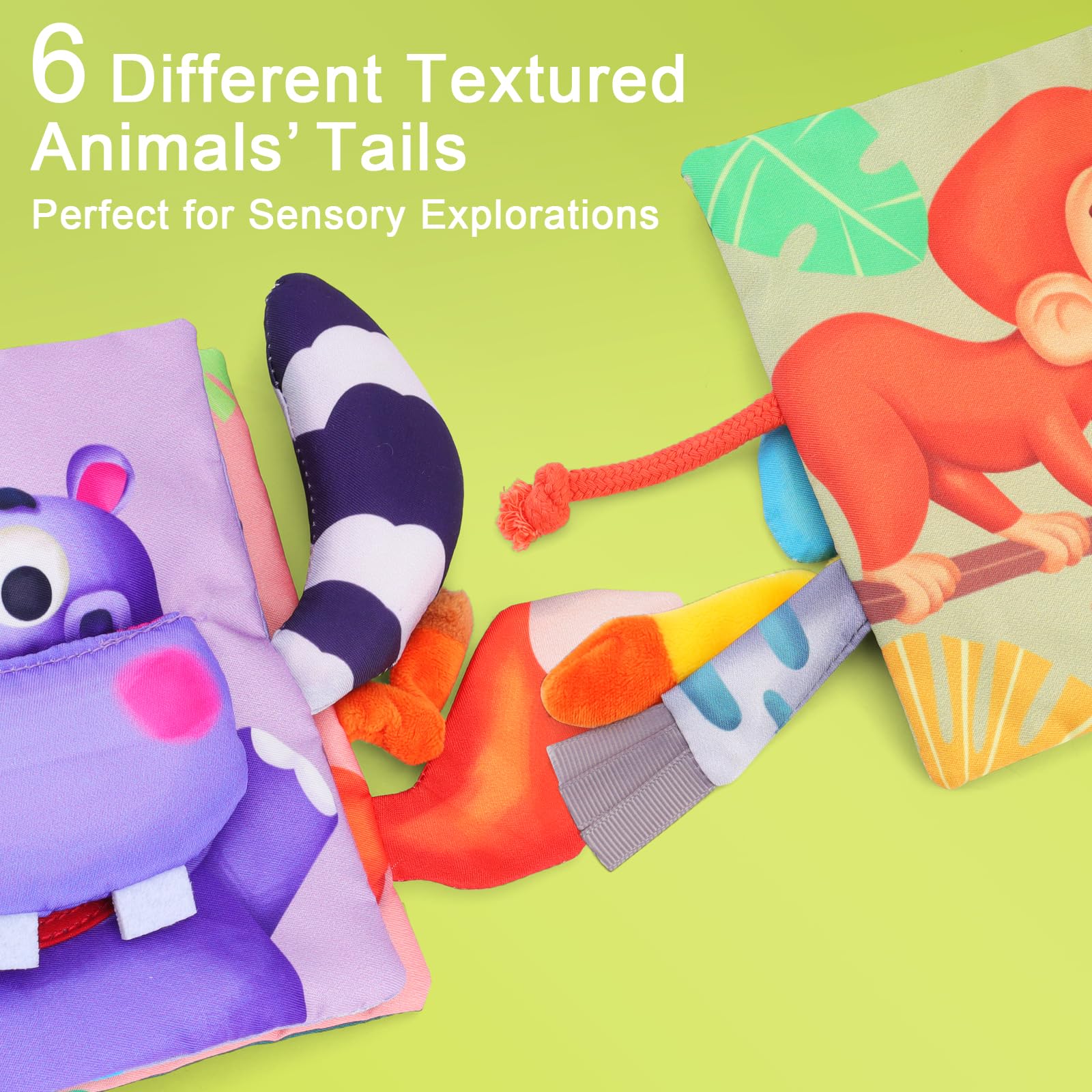 FPVERA Baby Cloth Book Sensory Books for Babies 0+ Months Baby Book for Toddlers Infant Toys Newborn Soft Cloth Touch Feel Tummy Time Book with Musical Boys Girls Early Learning Stroller Toy Gift