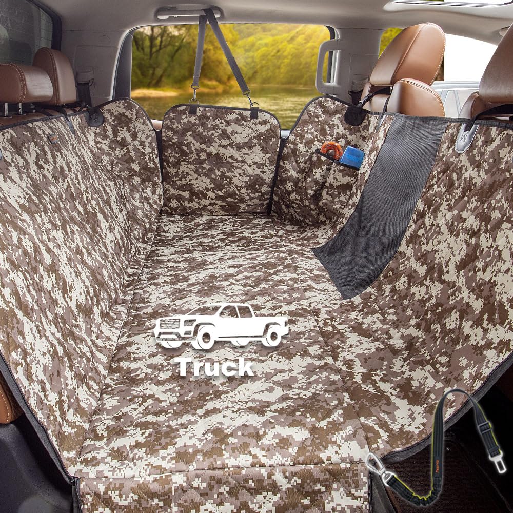 iBuddy Truck Seat Cover for Dogs Waterproof 900D Soft Back Seat Cover for Crew Cab Protects Vehicle from Dog Hair, Scratches, Dirt Durable Rear Seat Cover for Pickup Truck F150 F250 Ram GMC 1500 2500 Image