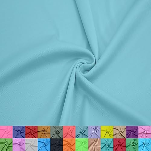 Stylish FABRIC 60" Wide 100% Polyester Interlock Lining – Lightweight Knit Fabric by The Yard-for Apparel, Clothing, School Projects, Party Decorations, Drapery, and DIY, Turq #77 1 Yard