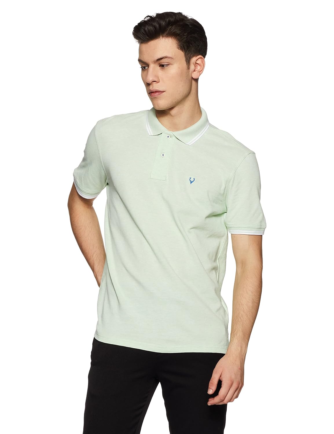 allen solly men's solid regular fit polo