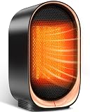 Space Heater, Portable Heater for Indoor Use, Small Electric Heaters with Overheat & Tip-Over Protection, Mini Desk Heaters for Office Bedroom Bathroom, Compact & Efficient Heating, Black
