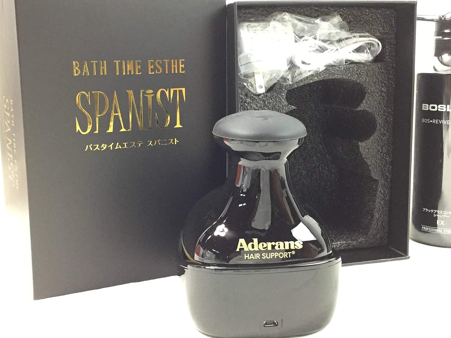 Amazon Co Jp ヘアケアセット アデランス バスタイムエステ スパニスト Usb充電 頭皮マッサージ器 Bath Time Esthe Spanist ボズレーブラックブラスコントロール シャンプーex コンディショナーex スカルプエッ センスex Aderans Bosley Bos Revive 01 02 03