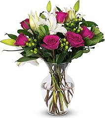Benchmark Bouquets - Pink Elegance (Glass Vase Included) - Fresh Flowers for Delivery - Gift for Graduation, Birthday, Annive